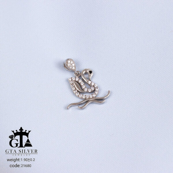 مدال نقره میکرو طرح قو کد 21680 - Image 3