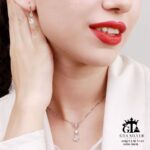 نیم ست نقره میکرو طرح پروانه کد 16646 - Image 2