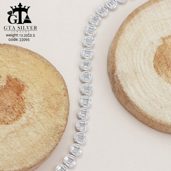 دستبند نقره میکرو کد 22095 - Image 3