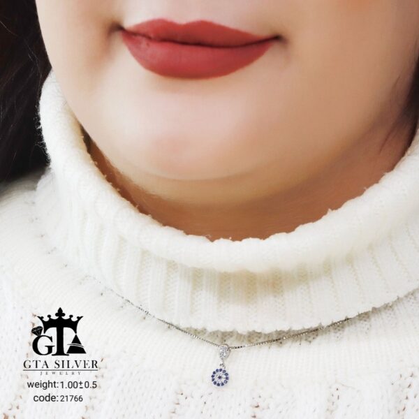 مدال نقره میکرو چشم نظر کد 21766 - Image 2