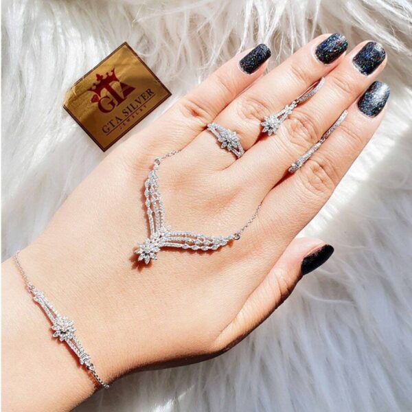 سرویس نقره میکرو زنجیری کد 12068 - تصویر 2