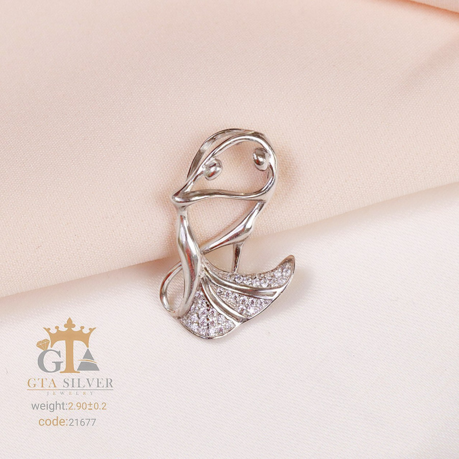 38de1d24-2970-4343-922d-922e85ed9c29.jpg مدال نقره میکرو طرح رقص عشق کد 21677 - Image 1