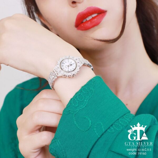 ساعت نقره GTA طرح امرالدکات خورشیدی کد 19160 - Image 2