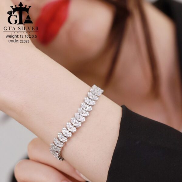 دستبند نقره میکرو کد 22085 - Image 2