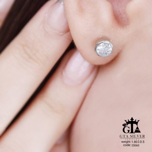 گوشواره نقره میخی میکرو کد 25060 - تصویر 2