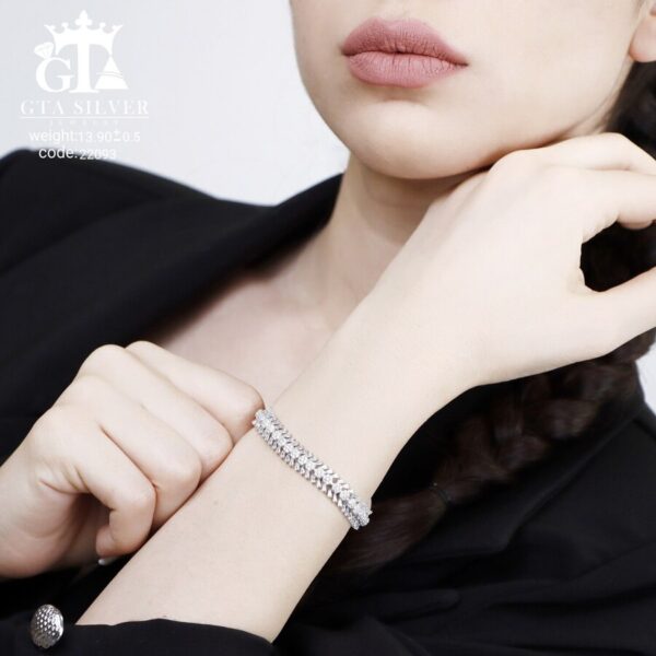 دستبند نقره میکرو کد 22093 - Image 2