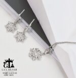 نیم ست نقره میکرو طرح برف کد 16615 - Image 3