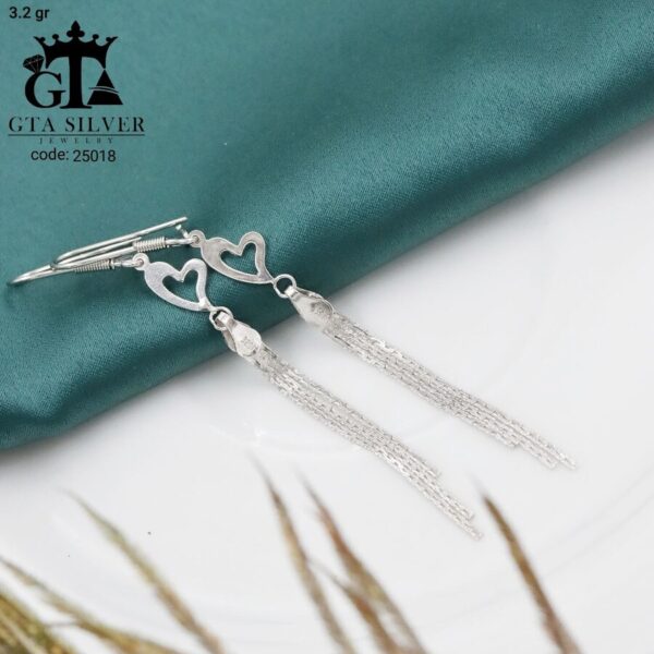 گوشواره نقره میخی میکرو کد 25018 - تصویر 3