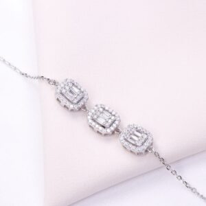 دستبند نقره میکرو طرح امرالدکات کد 22052