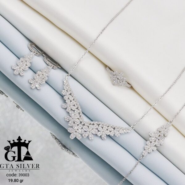 سرویس نقره طرح فلاور مجلسی سوپر میکرو زنجیری کد 39003 - Image 3