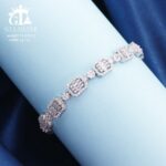 دستبند نقره میکرو طرح امرالدکات کد 22115 - Image 3