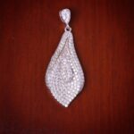 مدال نقره میکرو طرح گل نیلوفری کد 21386 - Image 2