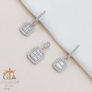 نیم ست نقره میکرو طرح امرالدکات کد 16636