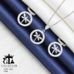 نیم ست نقره میکرو طرح سنجاقک کد 16351 - تصویر 3