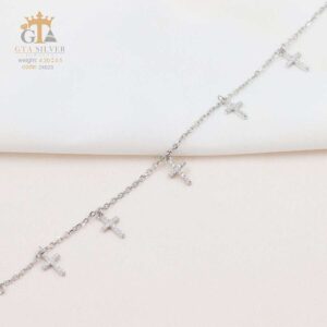 پابند نقره سوپرمیکرو طرح صلیب کد 25023