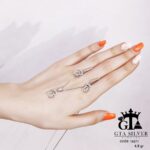 نیم ست نقره میکرو طرح گربه کد 16371 - Image 4