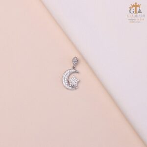 مدال نقره زنانه ماه و ستاره میکرو کد 21924