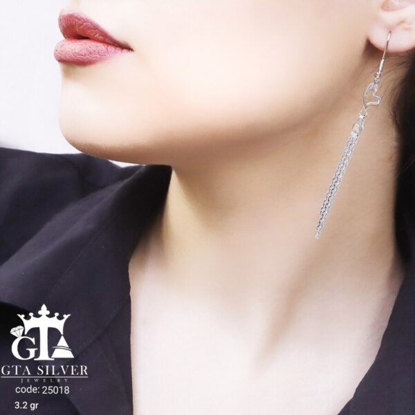 گوشواره نقره میخی میکرو کد 25018 - تصویر 2