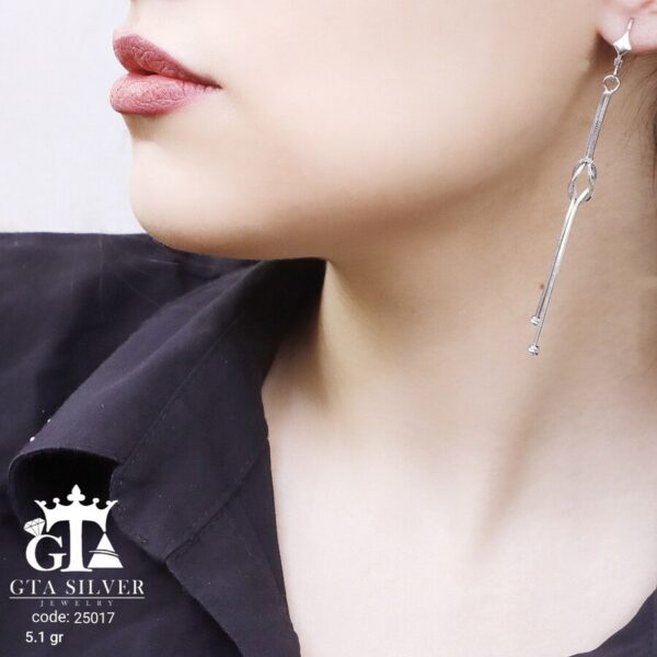 گوشواره نقره میخی میکرو کد 25017 - تصویر 2