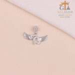 مدال نقره زنانه قلب بالدار میکرو کد 21930