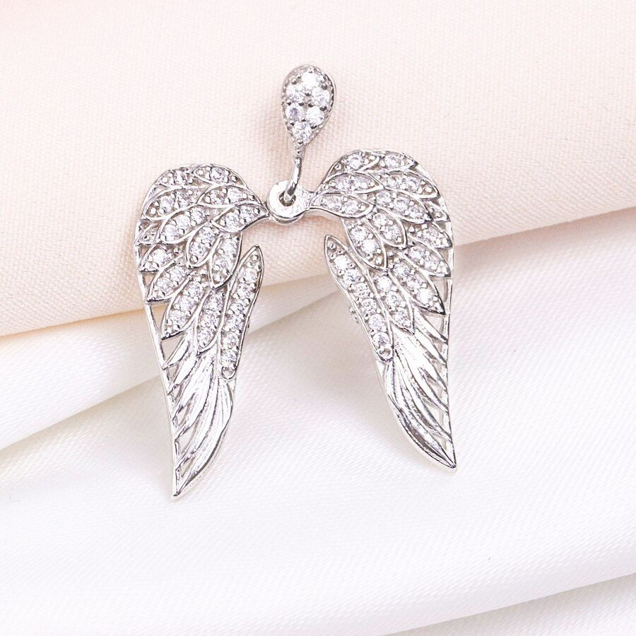 41508ad2-8bb2-43e5-b233-4896345740e7.jpg مدال نقره میکرو طرح بال کد 21453 - Image 1