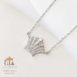گردنبند نقره زنانه طرح تاج کد 21713