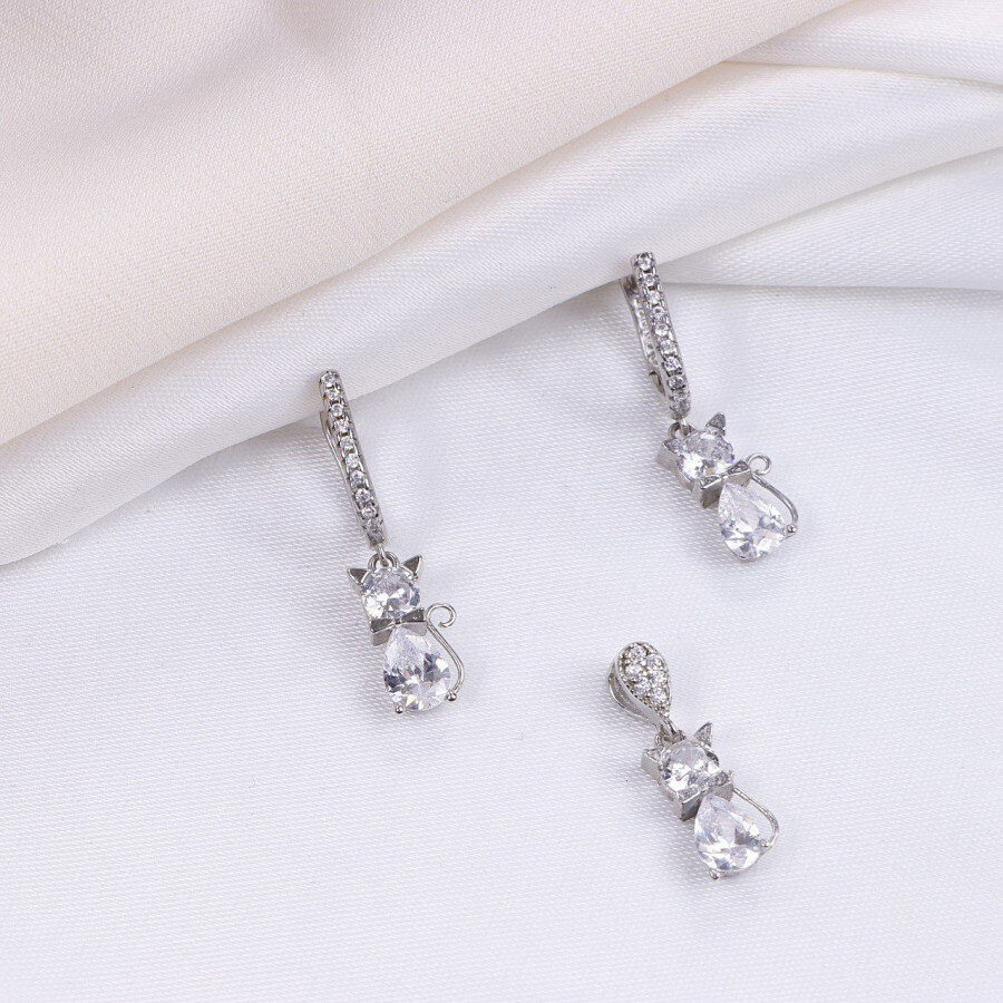 41fda7bd-3d9d-40d2-9426-48228aea6884.jpg نیم ست نقره میکرو طرح گربه کد 16338 - تصویر 1