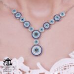 سرویس نقره میکرو زنجیری طرح چشم نظر کد 12172 - Image 3