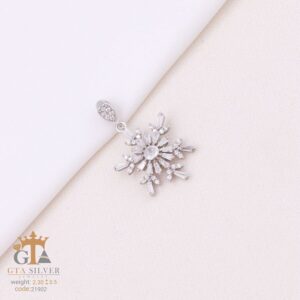 مدال نقره زنانه دانه برف میکرو کد 21902