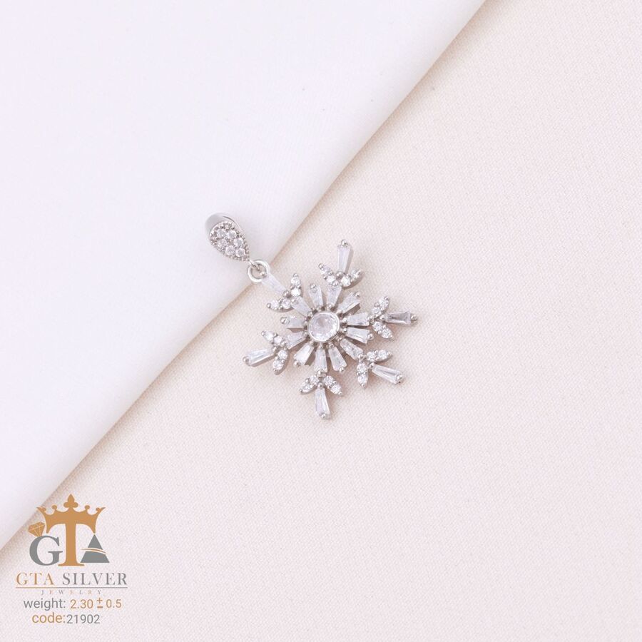 428b2879-43bc-4628-8131-7027d986db9c.jpg مدال نقره زنانه دانه برف میکرو کد 21902 - Image 1