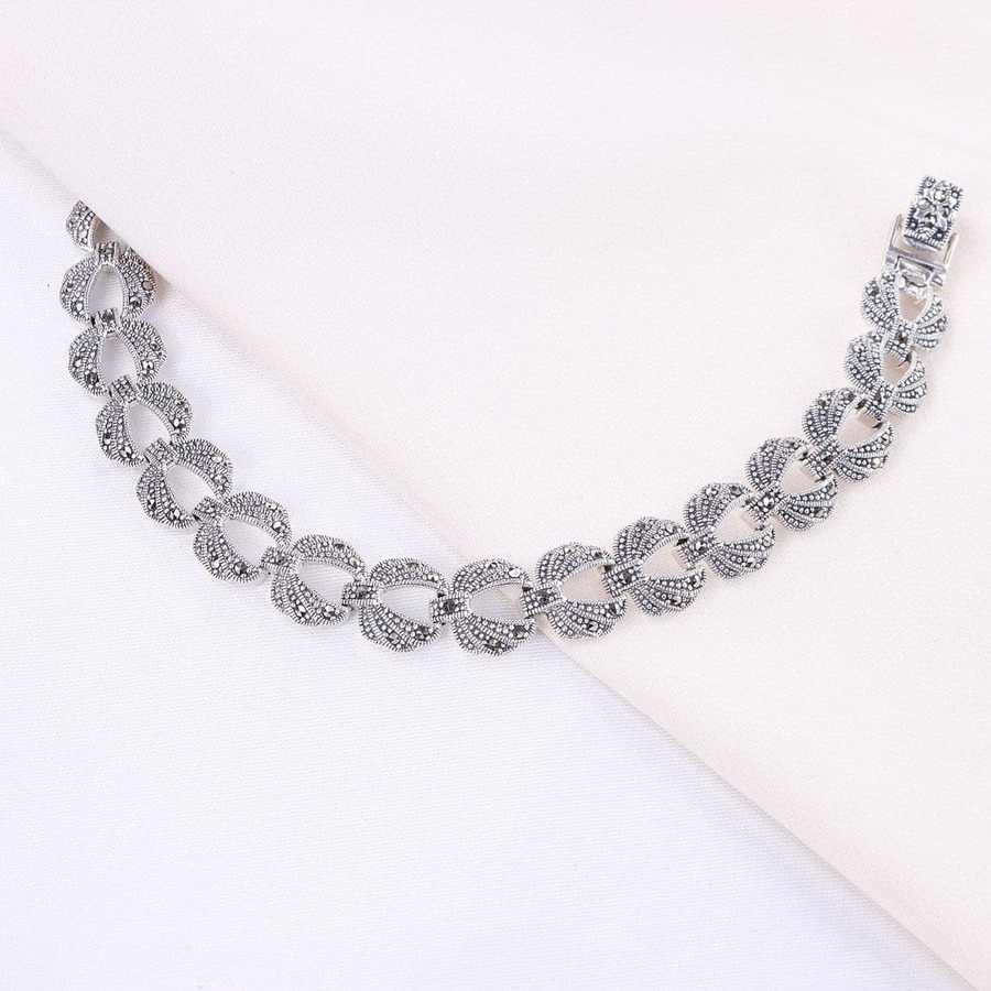 42afd2a8-5816-418e-a0dd-8cb27f3d686f.jpg دستبند نقره مارگازیت سما کد 37007 - تصویر 1