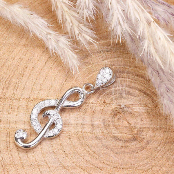 مدال نقره میکرو طرح نت موسیقی کد 21577 - Image 2