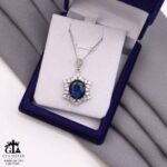 مدال نقره زنانه تک نگین میکرو کد 21946 - Image 3