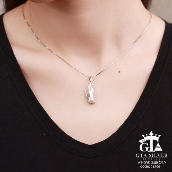 مدال نقره زنانه آینه‌ای میکرو کد 21896 - Image 3