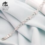 دستبند نقره میکرو طرح امرالدکات کد 22109 - Image 3