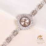 ساعت نقره جواهری روکش رادیوم طرح فلاور و کارتیر کد 19143