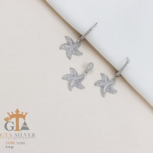 نیم ست نقره میکرو طرح ستاره دریایی کد 16380