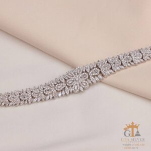 دستبند نقره زنانه نگین دار جواهری کد 22173