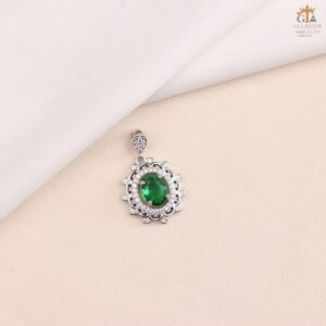 مدال نقره زنانه تک نگین میکرو کد 21951