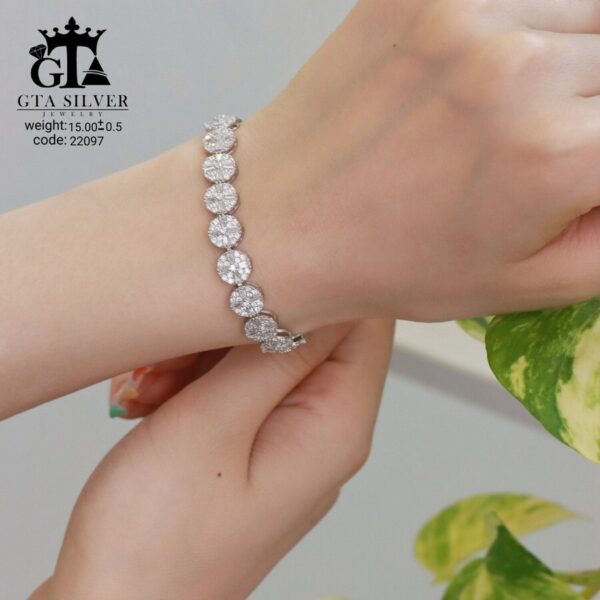 دستبند نقره میکرو کد 22097 - Image 2