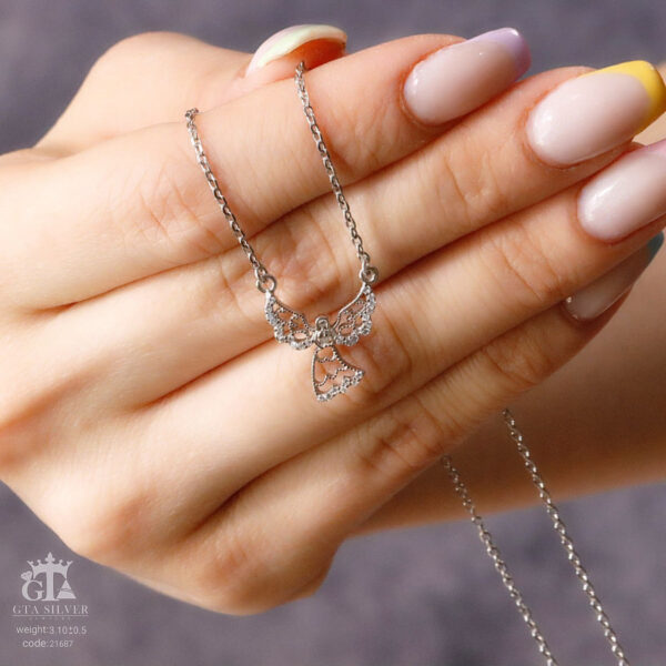 مدال نقره میکرو طرح فرشته کد 21687 - تصویر 2