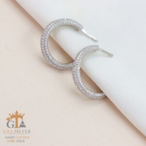 گوشواره نقره میخی میکرو کد 25028