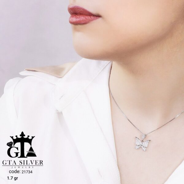 مدال نقره میکرو پروانه کد 21734 - Image 2