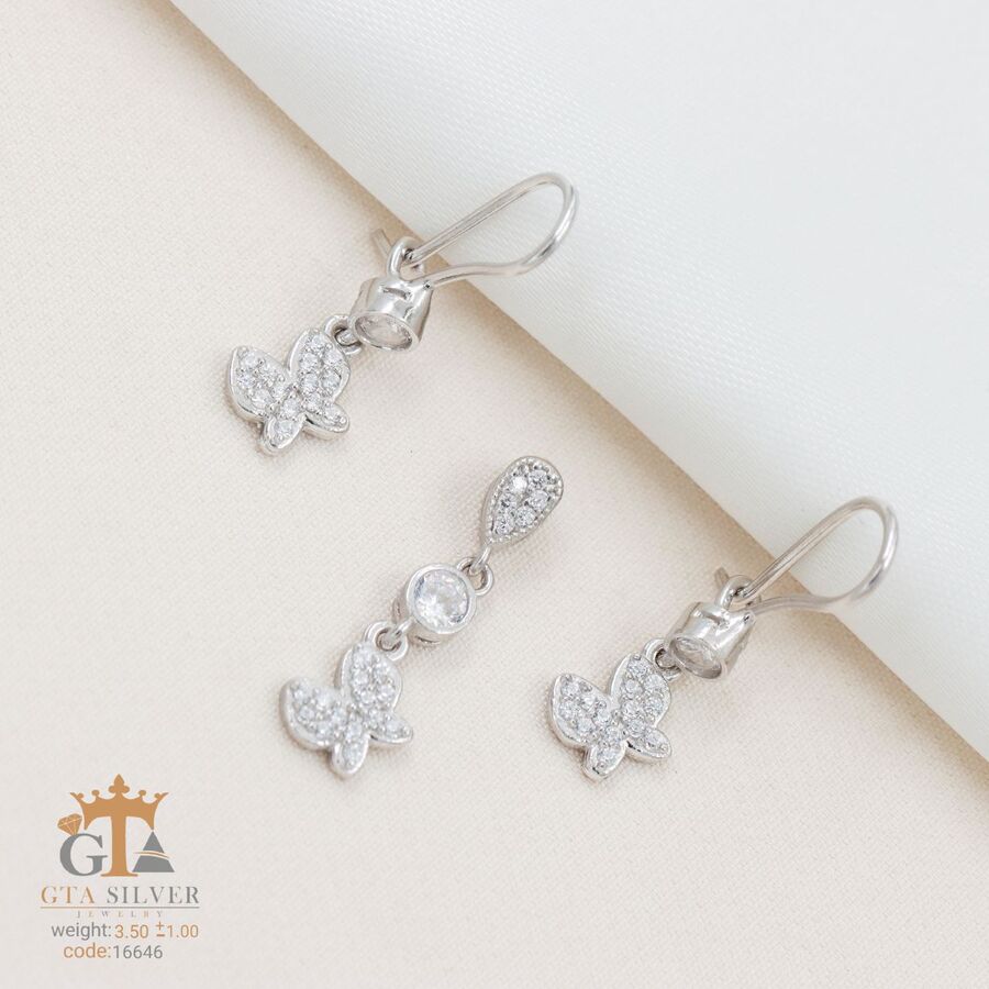 4bd53f14-d68f-40cc-aa7e-a6f5f72f53dc.jpg نیم ست نقره میکرو طرح پروانه کد 16646 - Image 1