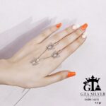 نیم ست نقره میکرو طرح پروانه کد 16375 - Image 4