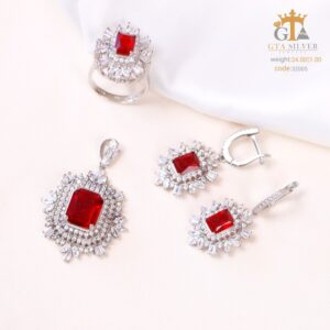 نیم ست نقره آتنا کد 32005