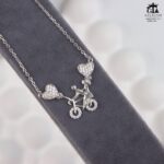 مدال نقره زنانه دوچرخه نگین دار میکرو کد 21952 - Image 3