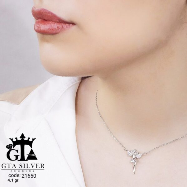 گردنبند نقره زنانه میکرو طرح فرشته کد 21650 - Image 3