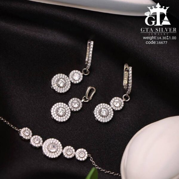 نیم ست نقره کد 16677 - Image 3