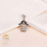 مدال نقره میکرو طرح دختر کد 21675